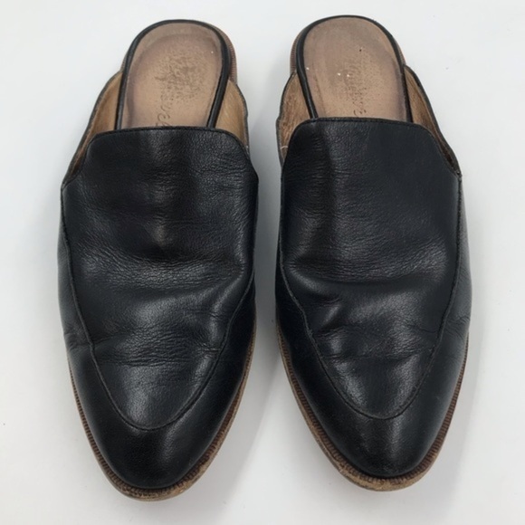 Madewell Black Leather The Frances Skimmer Mule Slides Size 6.5 - Picture 7 of 9